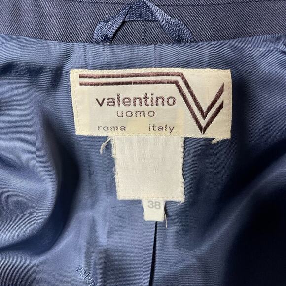Vintage Valentino Unisex Blazer Jacket Gold Buttons Double Breast Size Large - Picture 11 of 15